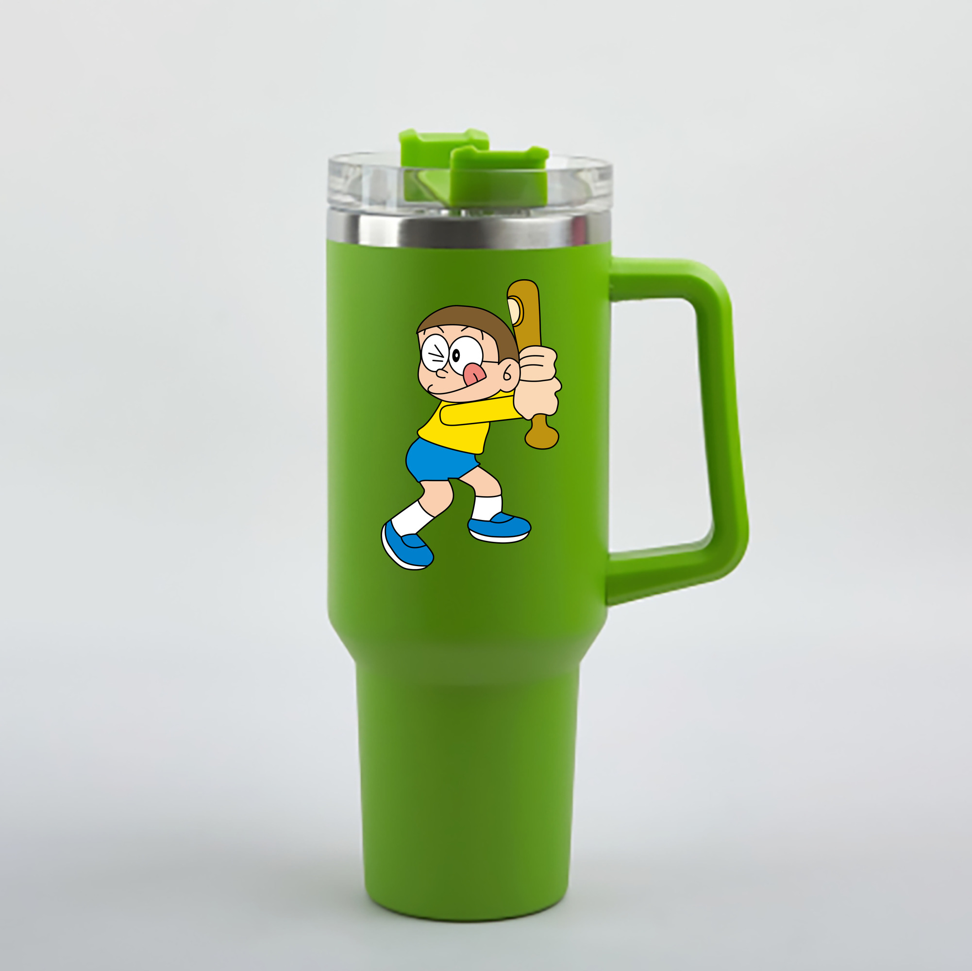 （画像用） ドラえもん 野比 のび太 Doraemon Nobita Nobi 1200mL車用タンブラー - クリスタルステッカー（プラスチックストロー付き）